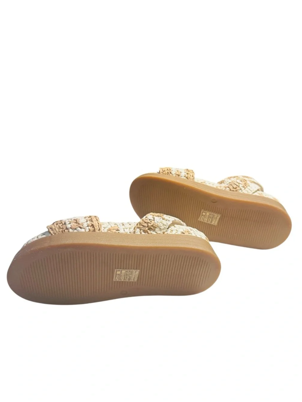 Free People Roma Raffia Sandals Size 9 Woven Platform Ankle Strap Boho Summer - Picture 8 of 11